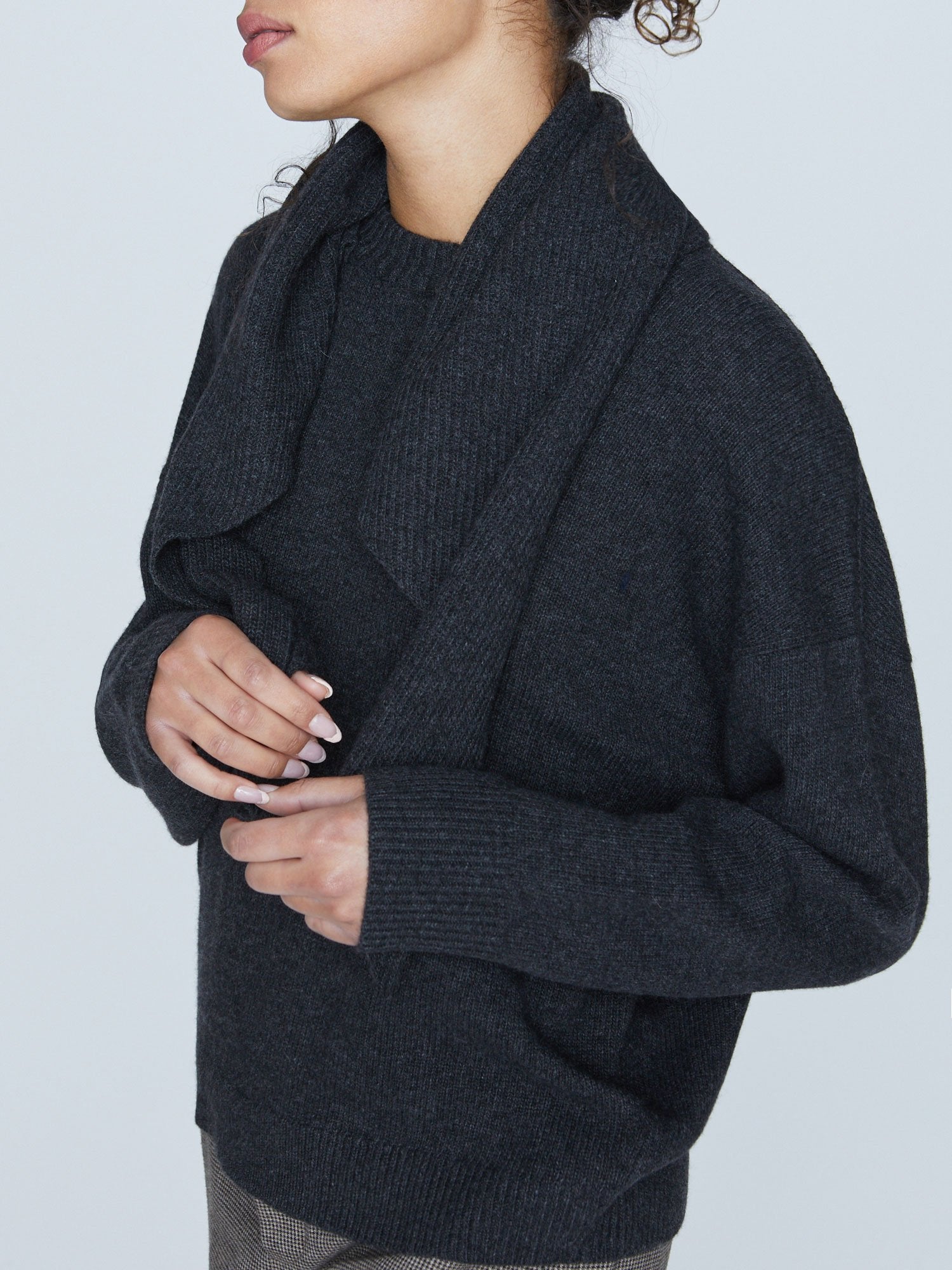 The Rhea Pullover with Scarf Neck