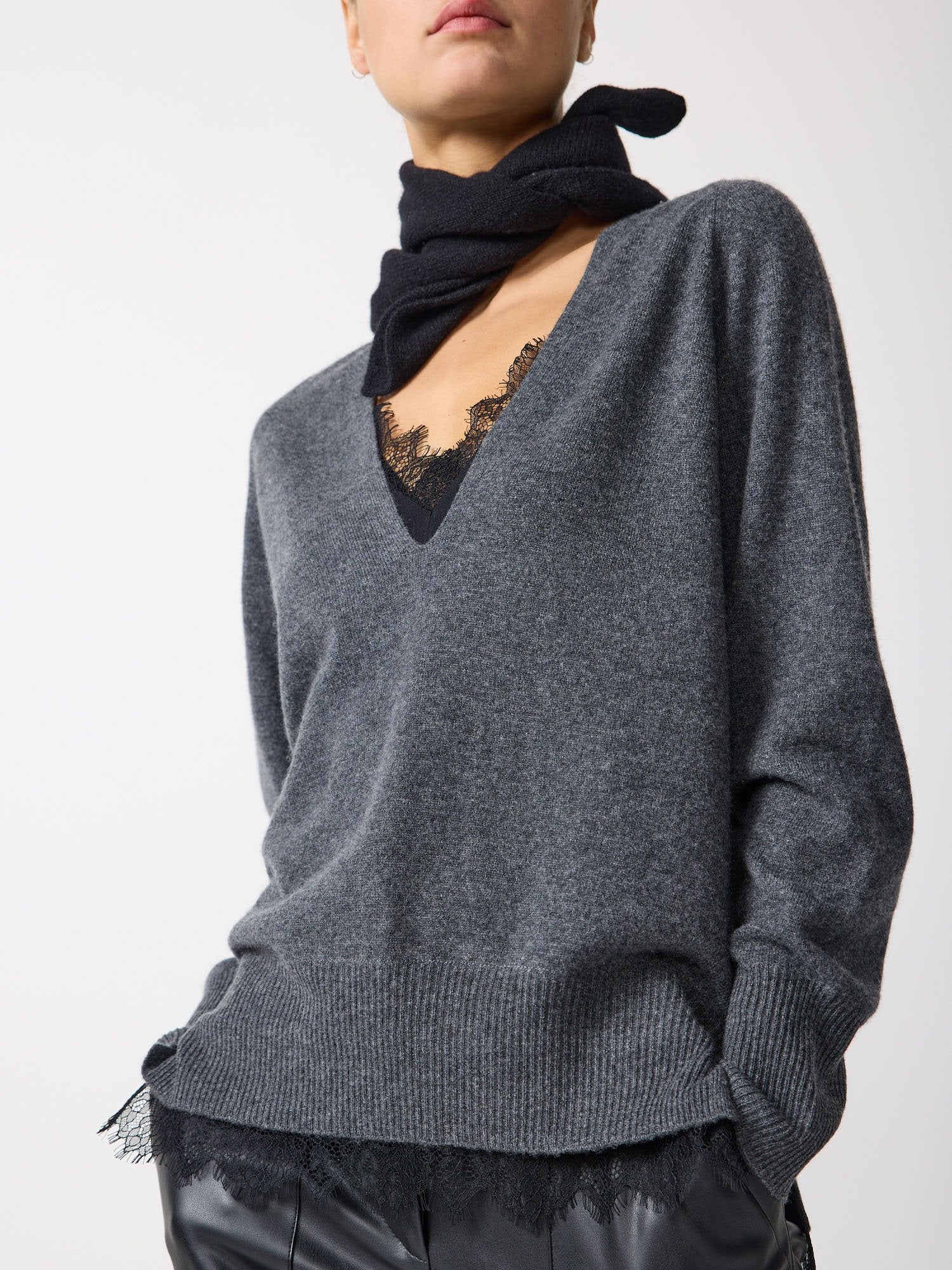 The Lace Vee Looker Pullover